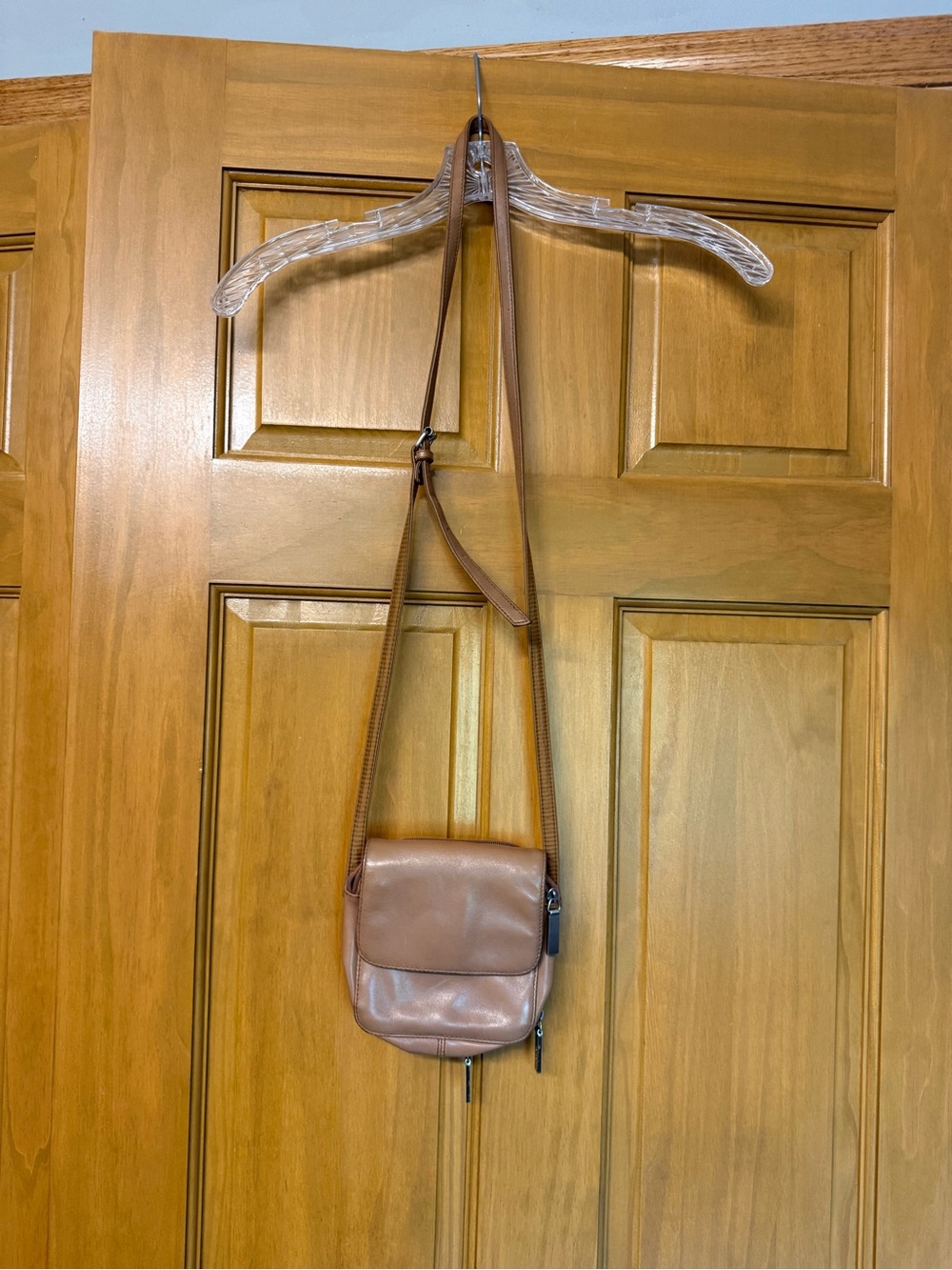 HOBO Tan Leather Crossbody with Front Flap